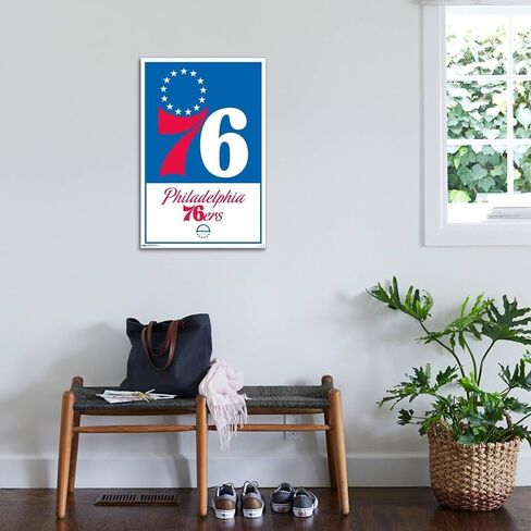 Trends International NBA Philadelphia 76ers - ملصق حائط بشعار 21، 22.37 بوصة × 34.00 بوصة، قماش مشدود in Saudi Arabia