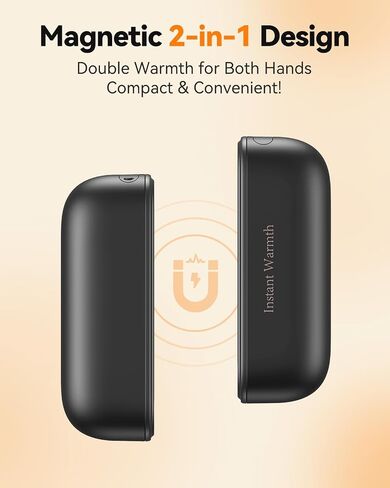 2 in 1 Hand Warmers Rechargeable, Magnetic Electric Hand Warmer 8000mAh USB-C, 3 Heat Levels up to 140°F, Quick Heating Portable Hand Warmers, Gifts in Saudi Arabia