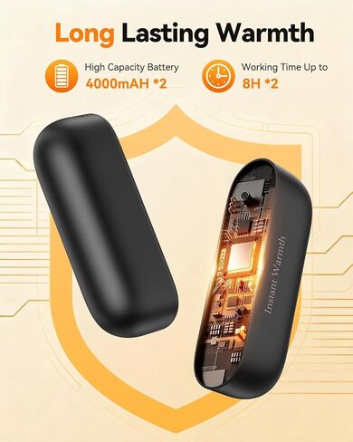 2 in 1 Hand Warmers Rechargeable, Magnetic Electric Hand Warmer 8000mAh USB-C, 3 Heat Levels up to 140°F, Quick Heating Portable Hand Warmers, Gifts in Saudi Arabia
