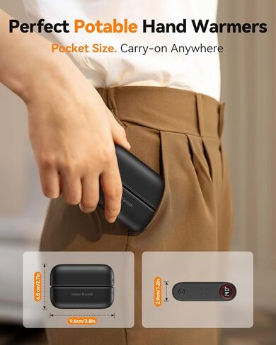 2 in 1 Hand Warmers Rechargeable, Magnetic Electric Hand Warmer 8000mAh USB-C, 3 Heat Levels up to 140°F, Quick Heating Portable Hand Warmers, Gifts in Saudi Arabia