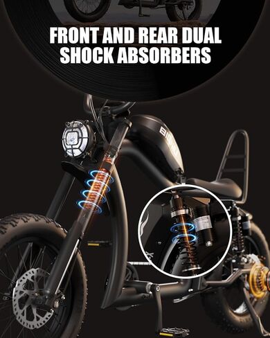 Adult Electric Bike, 1500W Brushless Motor 52V/27Ah Range Up to 38 Miles E Bike Front/Rear Turn Signals Dual Suspension Electric Bike BG-X PRO in Saudi Arabia