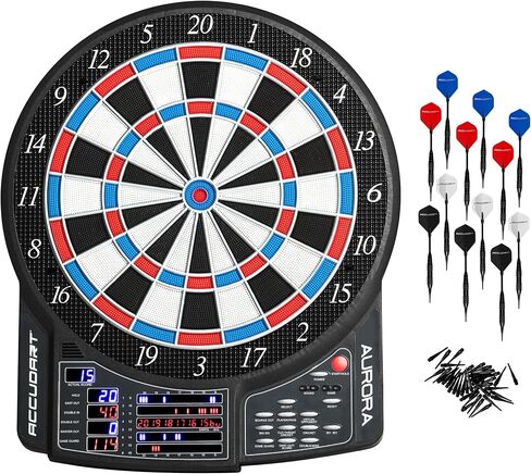Accudart Aurora 15.5" Electronic Dartboard - 41 Games with 323 Variations - Official Tournament-Sized - 10 LED Displays - Advanced Features in Saudi Arabia