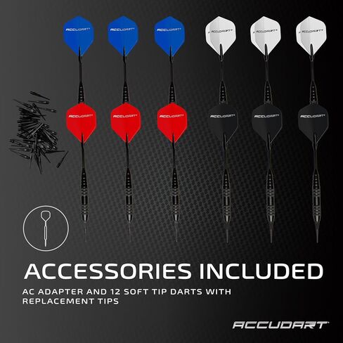 Accudart Aurora 15.5" Electronic Dartboard - 41 Games with 323 Variations - Official Tournament-Sized - 10 LED Displays - Advanced Features in Saudi Arabia