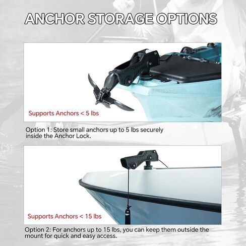 HITORHIKE Universal Anchor Mount-Heavy Duty Boat Anchor Holder with Multi-Directional Locking,Built-in Storage for Kayaks,Canoes in Saudi Arabia