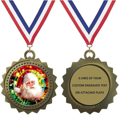 1 to 50 Packs Santa Claus Christmas Gold Medals Trophy Award with Free Custom Engraving D03-MY481 in Saudi Arabia