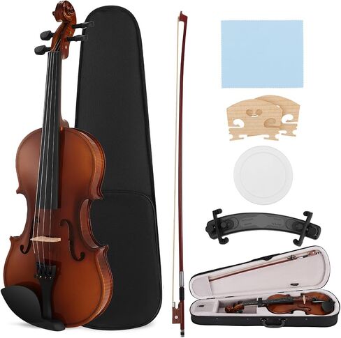 MUSTAR Violin, 4/4 Violin for Beginners, Classic Violin 4/4 Full Set with Bow, Rosins, Hard Case, Mute, Fingerboard Stickers, Shoulder Rest, Beginner KIt for Adults,Kids in Saudi Arabia