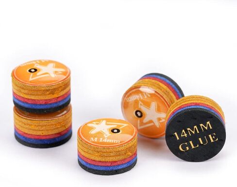 CRICAL Pool Cue Tips 6 Layers Rainbow Billiards Tip (Hardness SX/SS/S/M/MH/H) (Size 11mm/14mm) Pool Cue Tip - 5 Piece in Saudi Arabia