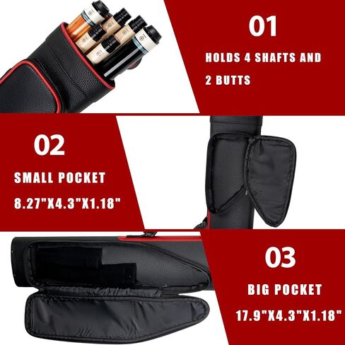 Collapsar Pool Cue Case 2X4, Billiard Stick Carrying Case Holds 2 Butts and 4 Shafts for Adults Billiard Cue Case in Saudi Arabia