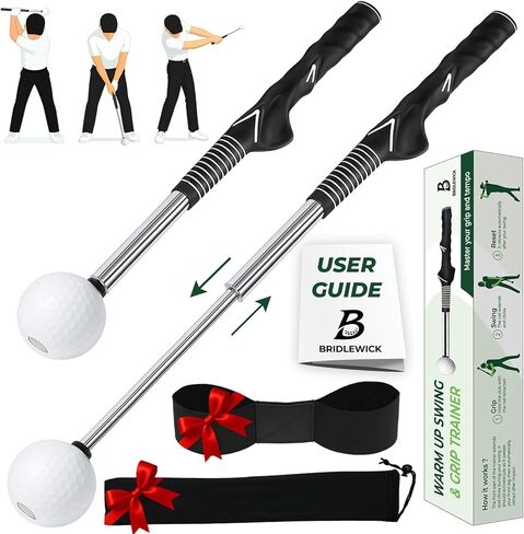 Retractable Golf Swing Training Aid – Telescopic Golf Click Stick with Grip Trainer for Beginners – Best Indoor Golf Swing Trainer, Practice Club and Daily Warm-Up Tempo Training Tool in Saudi Arabia