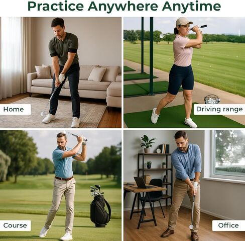 Retractable Golf Swing Training Aid – Telescopic Golf Click Stick with Grip Trainer for Beginners – Best Indoor Golf Swing Trainer, Practice Club and Daily Warm-Up Tempo Training Tool in Saudi Arabia