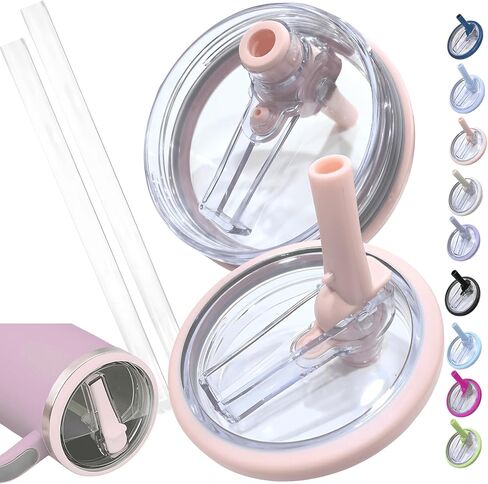 𝐔𝐩𝐠𝐫𝐚𝐝𝐞𝐝 Leak Proof Flip Straw Lid Replacement for 40oz Stanley Quencher H2.0, No Spill Accessories with Extended Straw &Enhanced Sealed Lid (Purple) in Kuwait