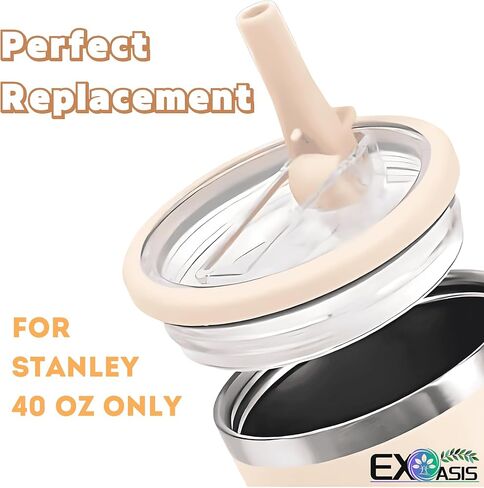 𝐔𝐩𝐠𝐫𝐚𝐝𝐞𝐝 Leak Proof Flip Straw Lid Replacement for 40oz Stanley Quencher H2.0, No Spill Accessories with Extended Straw &Enhanced Sealed Lid (Purple) in Kuwait