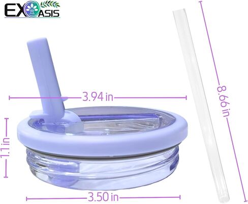 𝐔𝐩𝐠𝐫𝐚𝐝𝐞𝐝 Leak Proof Flip Straw Lid Replacement for 40oz Stanley Quencher H2.0, No Spill Accessories with Extended Straw &Enhanced Sealed Lid (Purple) in Kuwait
