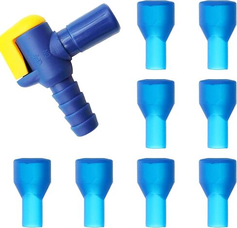 8 Pcs Bite Valve Replacement, Mouthpiece Valve Hydration Bladder Accessories, Bite Parts Replacement for Most Brands, Dust Cover, Backpack, Water Reservoir( Blue in Saudi Arabia