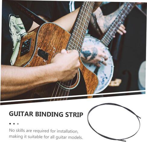 Plastic Guitar Binding and Purfling Strip Black Color for Acoustic and Electric Guitar Repair for Diy Projects and Enhancing Aesthetic Value in Kuwait