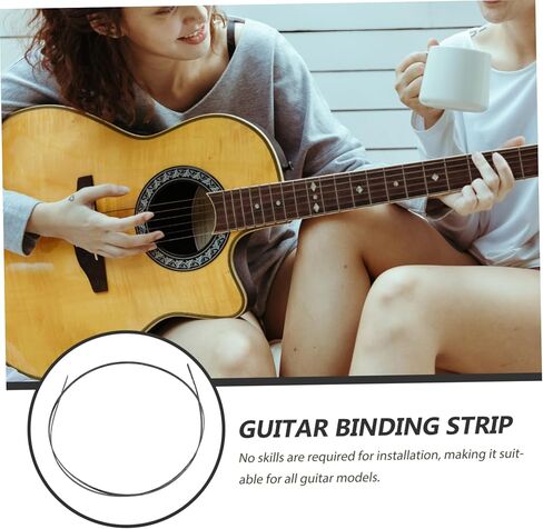 Plastic Guitar Binding and Purfling Strip Black Color for Acoustic and Electric Guitar Repair for Diy Projects and Enhancing Aesthetic Value in Kuwait
