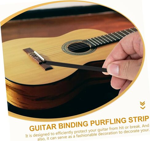 8pcs Guitar Edge Wrapping Trims Convenient Purfling Strip for Acoustic Guitars Decorative Binding Strips Easy to Install Edge Stylish Inlay in Kuwait