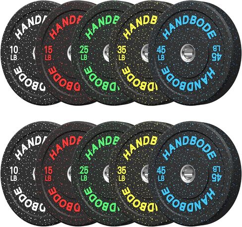 2-Inch Bumper Plates High Bounce, Olympic Weight Plate Set 45/100/160/190/260/300lb, Barbell Weight Plates Set for Home Gym, Colored Weights Rubber Strength Training Plate for Weight Lifting in Saudi Arabia