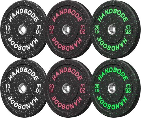 2-Inch Bumper Plates High Bounce, Olympic Weight Plate Set 45/100/160/190/260/300lb, Barbell Weight Plates Set for Home Gym, Colored Weights Rubber Strength Training Plate for Weight Lifting in Saudi Arabia