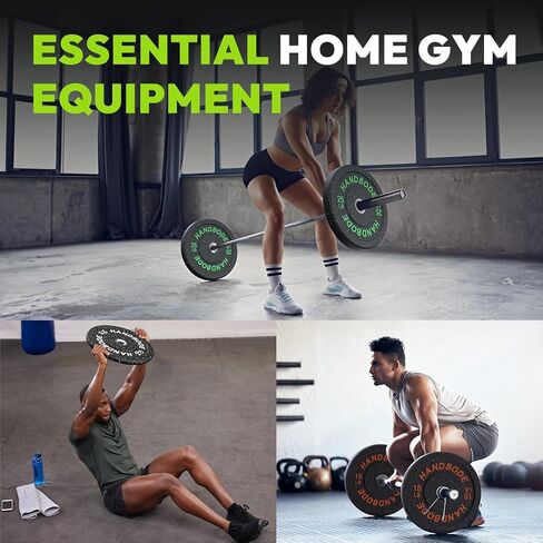 2-Inch Bumper Plates High Bounce, Olympic Weight Plate Set 45/100/160/190/260/300lb, Barbell Weight Plates Set for Home Gym, Colored Weights Rubber Strength Training Plate for Weight Lifting in Saudi Arabia