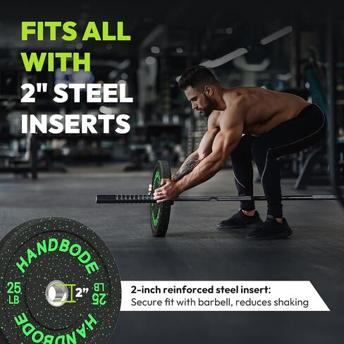 2-Inch Bumper Plates High Bounce, Olympic Weight Plate Set 45/100/160/190/260/300lb, Barbell Weight Plates Set for Home Gym, Colored Weights Rubber Strength Training Plate for Weight Lifting in Saudi Arabia