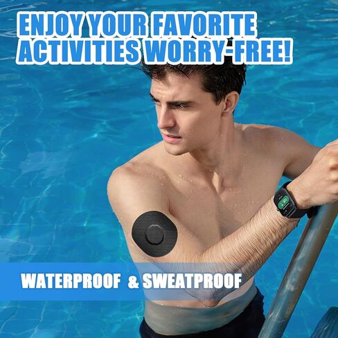 20 Pack,Over Patches Waterproof for Dexcom g7,CGM Sensor Patches| Non-Glue Central, Full Coverage, Latex-Free, Hypoallergenic& Breathable | Easy to Remove Without Leaving Any Marks (Black, 3.15 in) in Kuwait