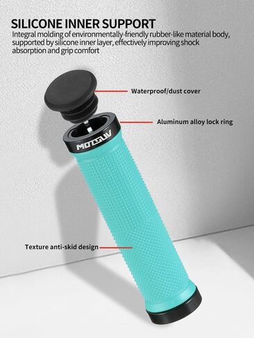 Bike Handlebar Grips，Single Lock-On Non-Slip Rubber Bar Ends for Mountain, BMX, MTB, Cruiser & Scooter Bikes，Comfortable Ergonomic Design in Saudi Arabia