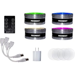 Prost Lighting MoonDot RGBW USB-Powered Mini LED Par Lights with Lenses and Splitters for Events, Party, Wedding Hall & Stage Show - 75ft Non Directional Wireless Range - Set of 1 in Saudi Arabia