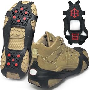 Upgraded Fashion Ice & Snow Grips with Fluorescent for Shoes and Boots, Anti Slip Black Ice Grippers for Hiking, Jogging in Winter Outdoor in Saudi Arabia