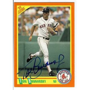 Tom Brunansky Signed 1990 Score Card #49T Boston Sox - Baseball Slabbed Autographed Cards in Kuwait
