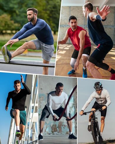 Mens Compression Shirt Long Sleeve, Athletic Sports Base Layer Tops, Cold Weather Undershirt for Running Workout Gym in Saudi Arabia
