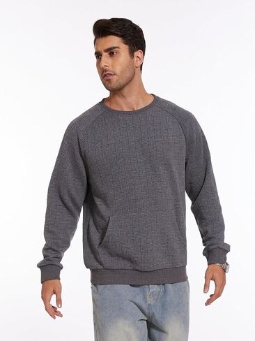 Men's Lightweight Sweatshirts with Kangaroo Pocket Casual Crew Neck Pullover Shirt in Saudi Arabia