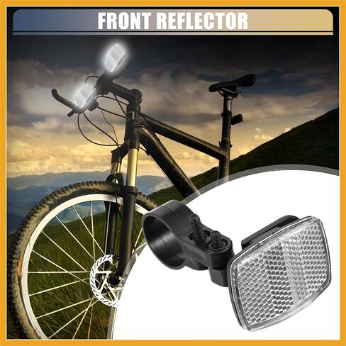2pcs Bicycle Front Rear Reflector Kit Mountain Bike Safety Warning Reflectors for Handlebar Seatpost and Night Cycling Red and White Replacement in Saudi Arabia