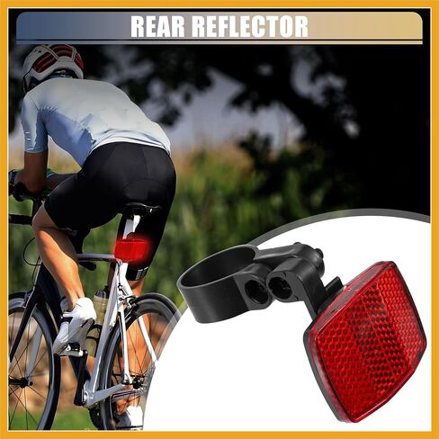 2pcs Bicycle Front Rear Reflector Kit Mountain Bike Safety Warning Reflectors for Handlebar Seatpost and Night Cycling Red and White Replacement in Saudi Arabia