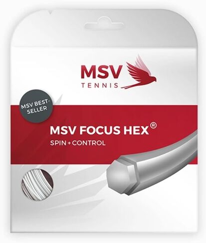 مجموعة خيوط التنس الناعمة MSV Focus HEX، قياس 1.20، أبيض in Saudi Arabia