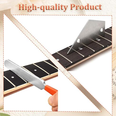 Guitar Luthier Tool Kit, Including 16 Inch Guitar Fret Leveling Sanding Beam, Guitar Fret Rocker, Fret Crowning File, Guitar Neck Notched Straight Edge, Luthier Tools for Guitar Bass in Saudi Arabia