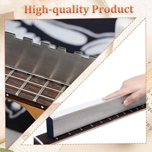Guitar Luthier Tool Kit, Including 16 Inch Guitar Fret Leveling Sanding Beam, Guitar Fret Rocker, Fret Crowning File, Guitar Neck Notched Straight Edge, Luthier Tools for Guitar Bass in Saudi Arabia