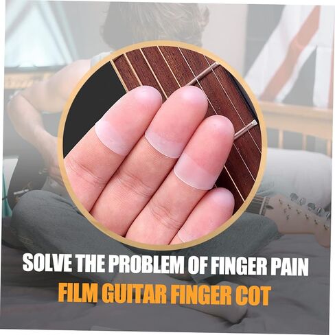 Guitar Finger Cover - Silicone Fingertip Protectors for Pain Relief 4Pcs Transparent Finger Caps for Ukulele & Guitar Players Ideal for Beginners and Professionals in Saudi Arabia