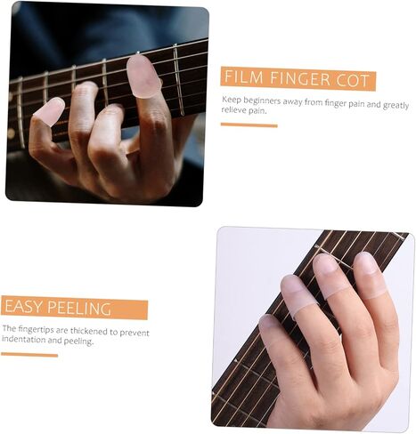 Guitar Finger Cover - Silicone Fingertip Protectors for Pain Relief 4Pcs Transparent Finger Caps for Ukulele & Guitar Players Ideal for Beginners and Professionals in Saudi Arabia