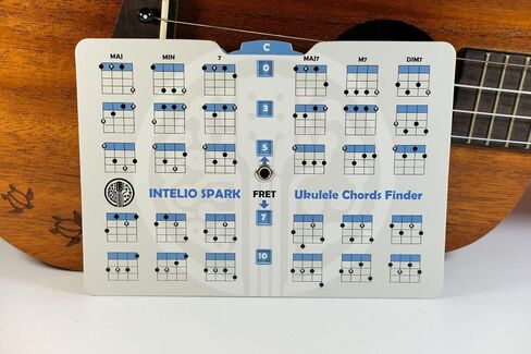 Ukulele Chords Finder by INTELIO SPARK - Pocket-Sized Chord Chart designed for soprano, concert, and tenor ukuleles - Learn Chords & CAGFD System Shapes - Easy Reference Guide for Beginners & Teachers in Saudi Arabia