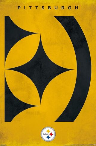 Trends International NFL Pittsburgh Steelers - Logo 25 Wall Poster, 34L x 22.4W, Unframed Version in Saudi Arabia
