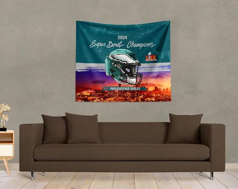 شمال غرب فيلادلفيا إيجلز NFL 2024 Super Bowl 59 Champions معلق على الحائط، 34 × 40 بوصة in Saudi Arabia