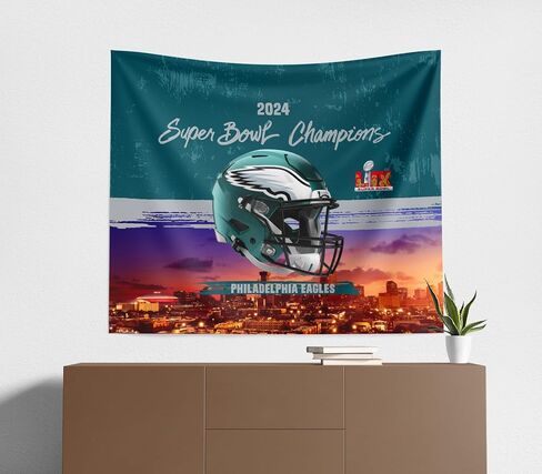شمال غرب فيلادلفيا إيجلز NFL 2024 Super Bowl 59 Champions معلق على الحائط، 34 × 40 بوصة in Saudi Arabia