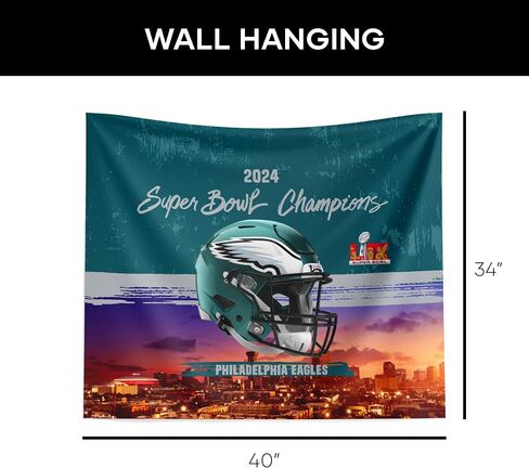 شمال غرب فيلادلفيا إيجلز NFL 2024 Super Bowl 59 Champions معلق على الحائط، 34 × 40 بوصة in Saudi Arabia