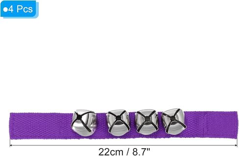 4pcs Wrist Bells, Jingle Bells Ankle Bells Wrist Bells Bracelet Percussion Instruments Musical Rhythm Band 4 Silver Bells for Party Christmas, Purple in Saudi Arabia