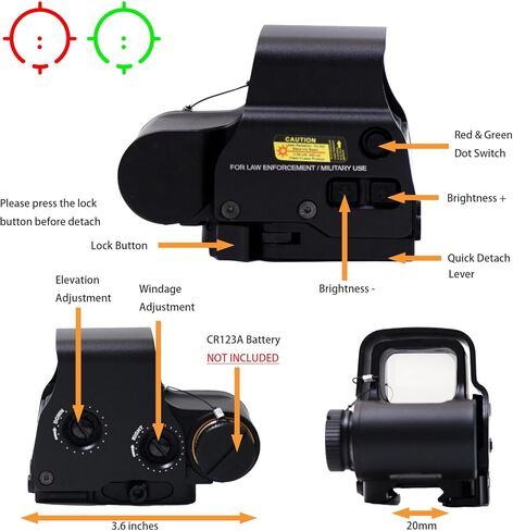 نطاق رؤية منعكس ثلاثي الأبعاد بنقطة حمراء وخضراء 558 G33/558 G43/558 G45 مع مجموعة مكبرة G33 G43 3X /G45 5X مدمجة في حامل QD in Kuwait