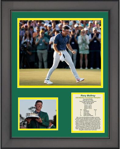 Framed Rory McIlroy 2025 Masters Tournament Champion Augusta National PGA Tour 11"x14" Golf Three Photo Collage in Saudi Arabia