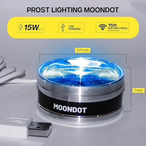 Prost Lighting MoonDot RGBW USB-Powered Mini LED Par Lights with Lenses and Splitters for Events, Party, Wedding Hall & Stage Show - 75ft Non Directional Wireless Range - Set of 1 in Saudi Arabia