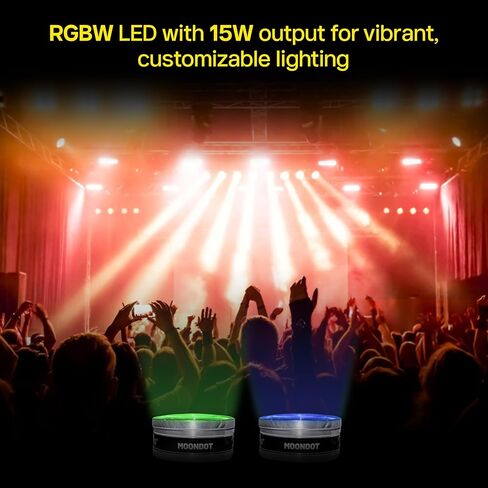 Prost Lighting MoonDot RGBW USB-Powered Mini LED Par Lights with Lenses and Splitters for Events, Party, Wedding Hall & Stage Show - 75ft Non Directional Wireless Range - Set of 1 in Saudi Arabia