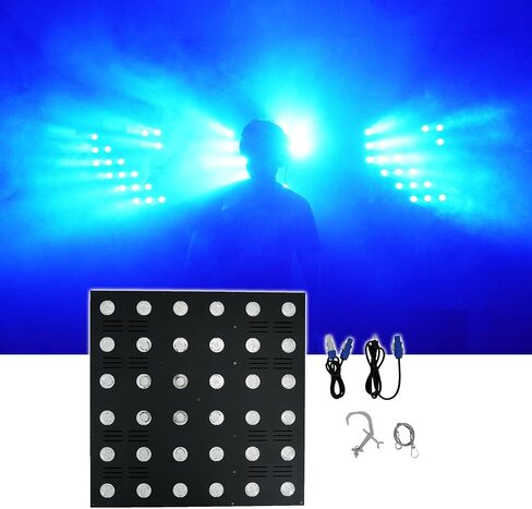 Rockville Stage Matrix 36 RGB 6x6 Tri-Colored Matrix Blinder Light، 36x3W LEDs، شعاع 3 درجات، تحكم DMX، أوضاع تلقائية، لدي جي، النوادي، وعروض المسرح، قطعتان in Saudi Arabia